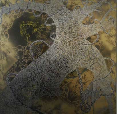 Yellow Tree, by Seung Lee, 2010, Mixed media