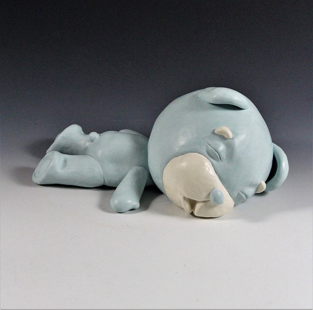 Headache, by Irina Lakshin, 2021, clay and terra sigillata