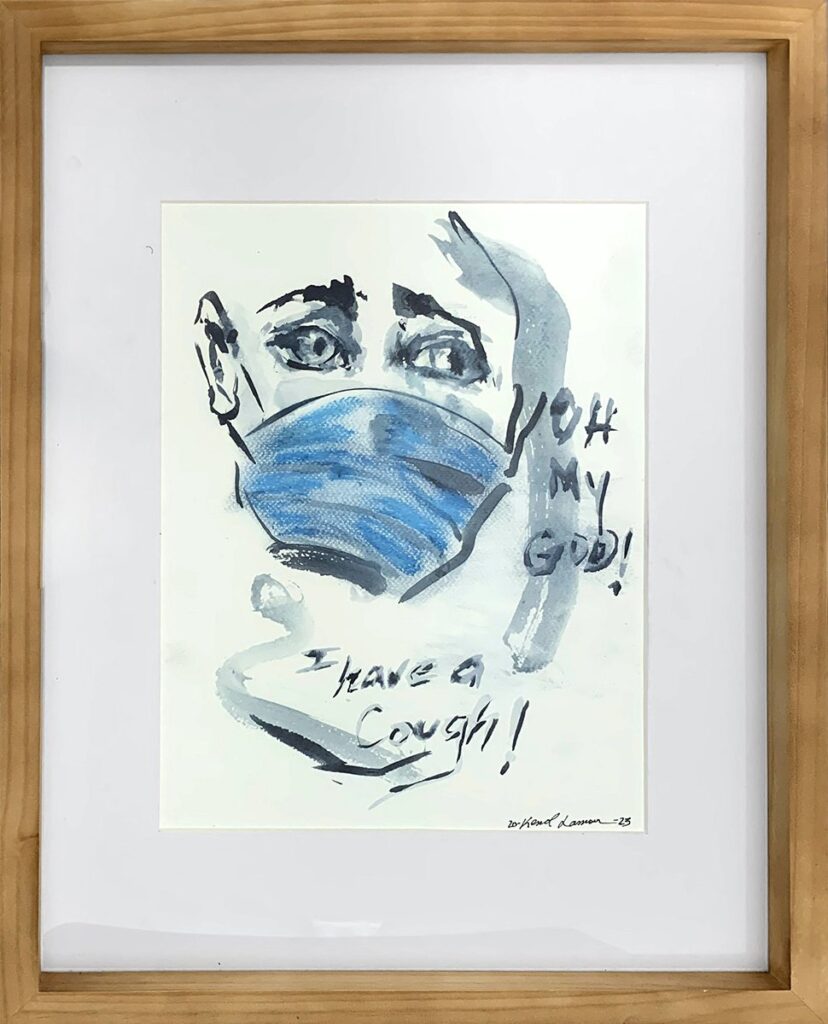 Oh My God! I Have a Cough!, by Kenol Lamour, 2023, watercolor paper