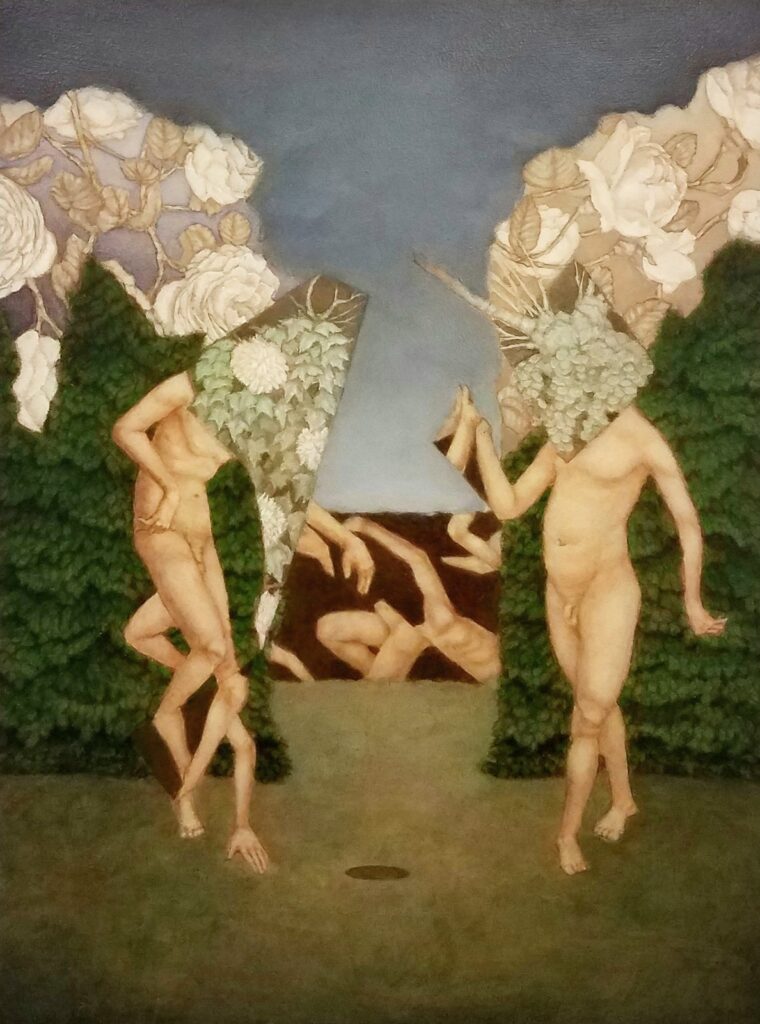 8pm in the Garden, by Zachary Lank, 2018, Oil on aluminum