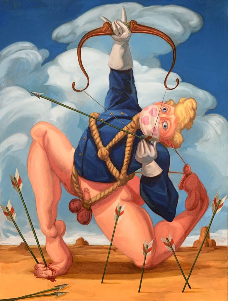What Goes Up, by Zachary Lank, 2023, oil on canvas