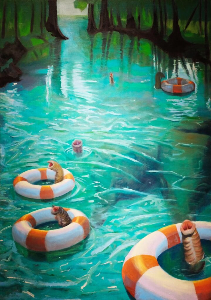 And What a Good Day To Do the Thing, by Lauren West, 2017, Oil on linen