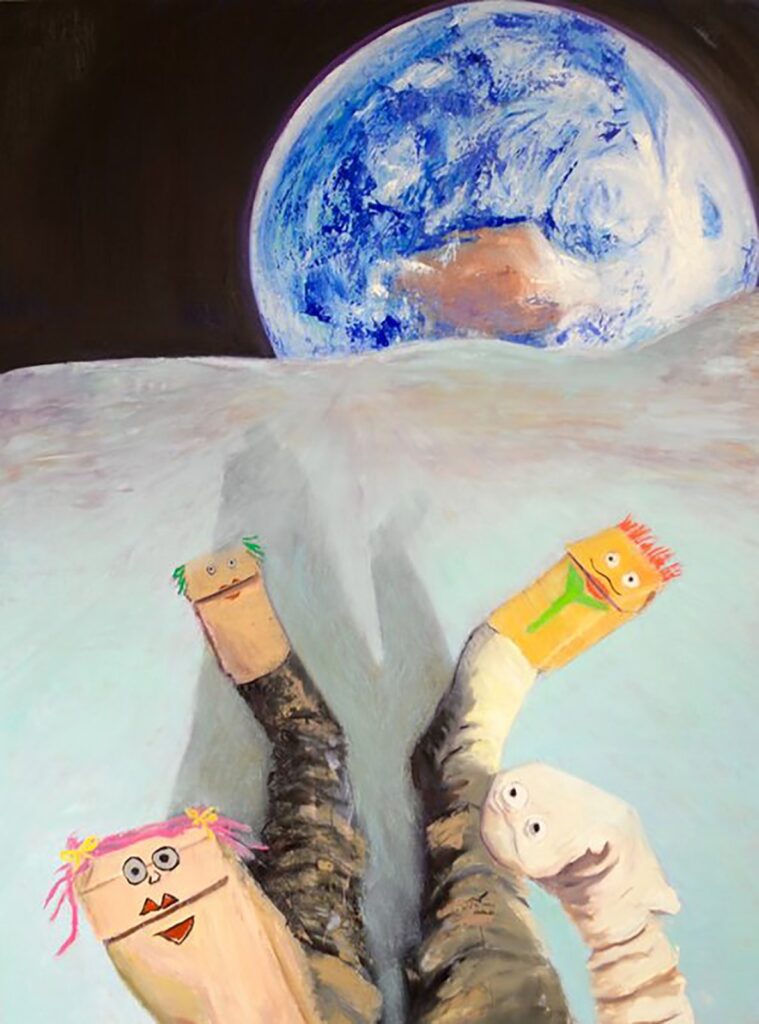 Well You've Always Got Your Friends, by Lauren West, 2017, Oil on panel