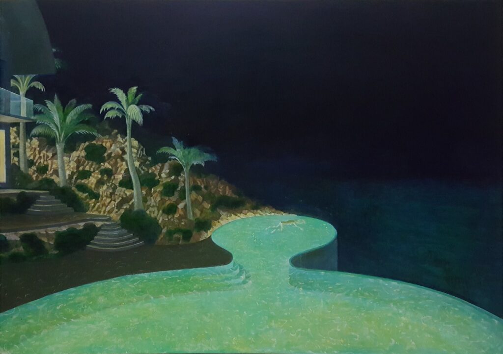 Infinity Pool, by Christopher Law, 2018, oil on panel