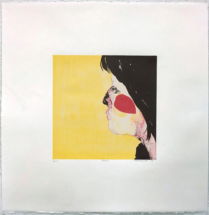 Profile, by Jin Lee, 2017, lithograph on Rives BFK paper