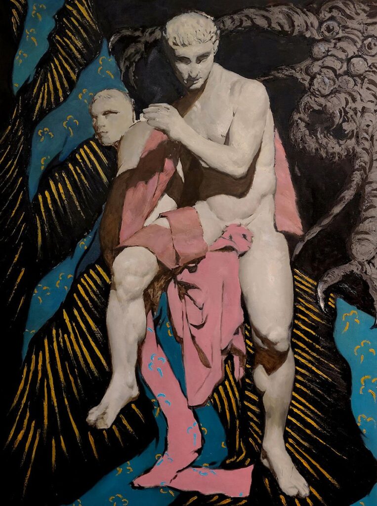 by Rin Lee, 2023, oil, graphite, and chalk on linen