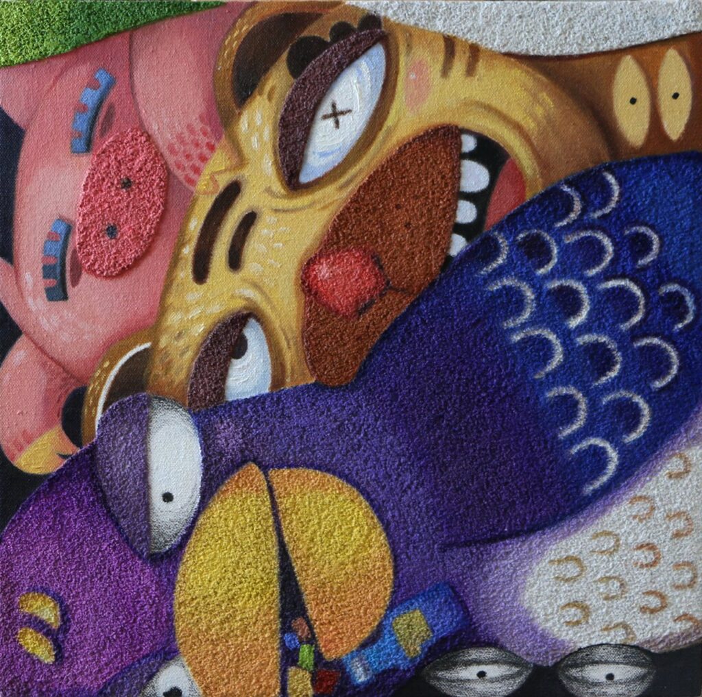 Lost, by Young Lim Lee, 2020, oil, charcoal, and pumice on canvas mounted to panel