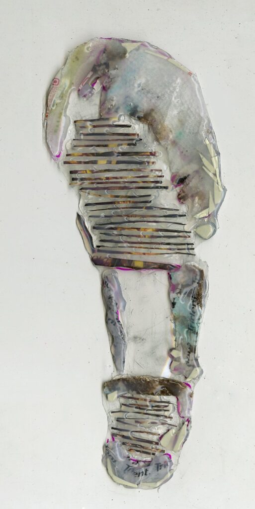 Carolina, Tribeca 23, by Antoinette Legnini, 2023, gouache, gum wrappers, Sharpie, hot glue, and Dura-Lar