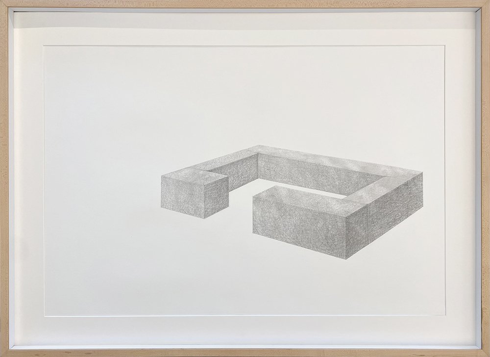 In Passing, by Jess Leo, 2019, graphite on paper