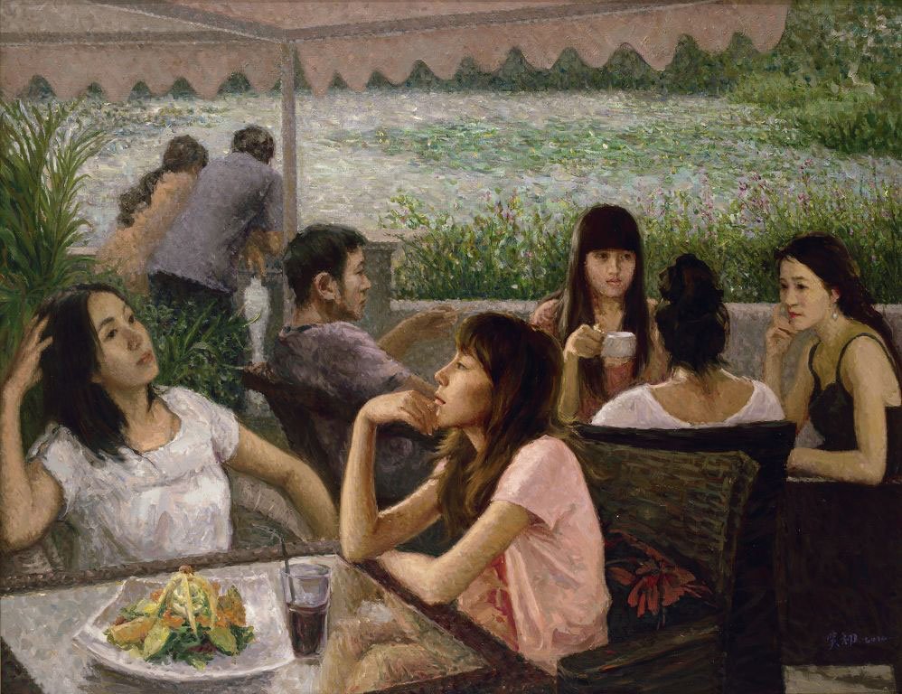 Low Tea, by Lin Xiaochu, 2010, Oil on canvas