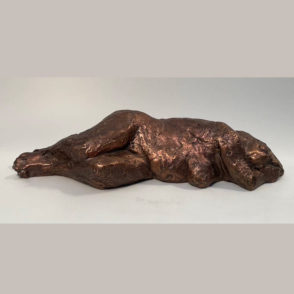 Joselyn Sleeping, by Liza Little, 2022, bronze