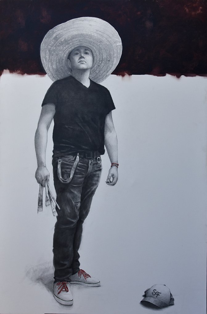 Revolucion Sin Fronteras, by Oscar Lopez, 2019, oil and graphite on canvas