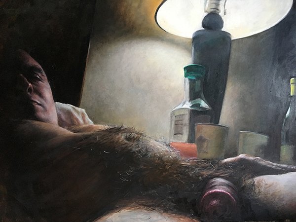 Hotel Living, by Christopher LoPresti Jr., 2017, oil on panel