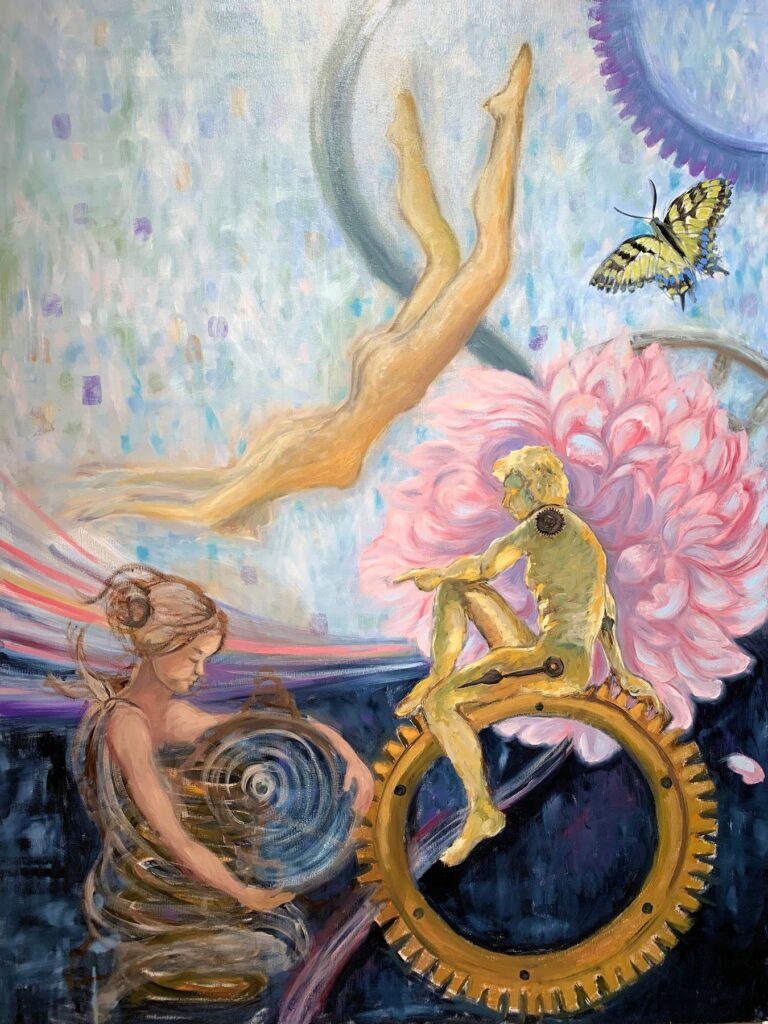 Homage to Life Cycle I, by Diana Loria, 2019, oil on linen