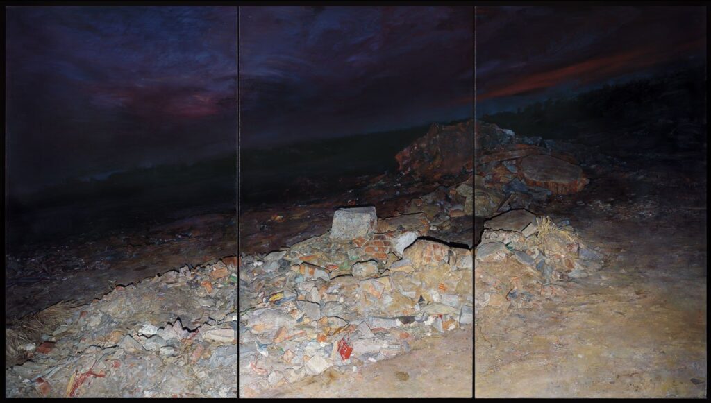 A Mass of Bricks, by Lu Liang, 2007 – 2011, Oil on canvs
