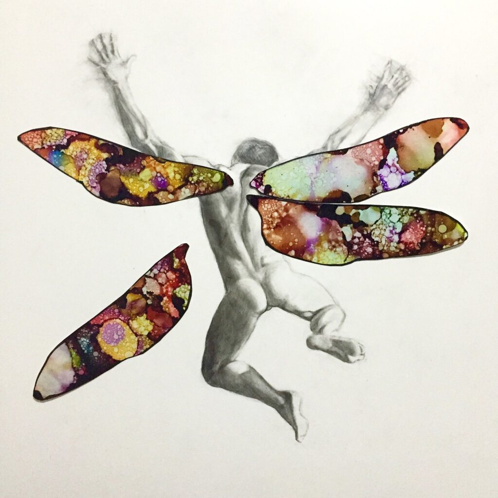 Cloud 99, by Alvaro Luna, 2016, Graphite and alcohol inks on Yupo paper