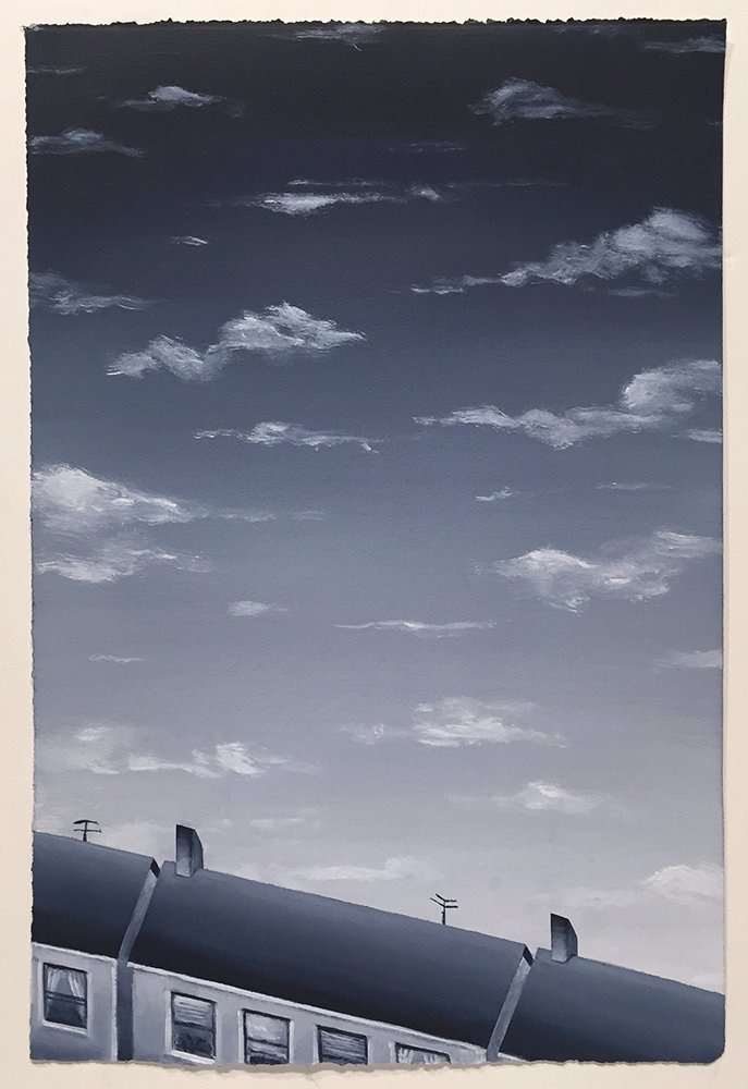 Suburban Sky, by Adam Lupton, 2020, oil on paper