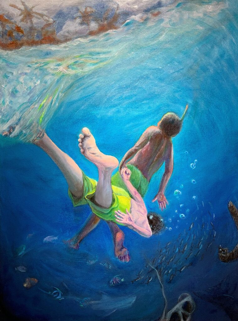 Cascade – Mind & Body, by Jenny Ma, 2019, oil on canvas
