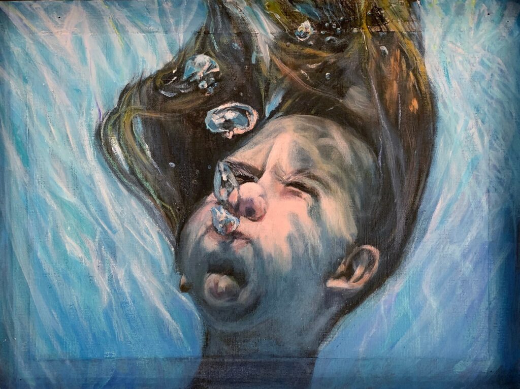 Cascade – O2, by Jenny Ma, 2019, oil on canvas