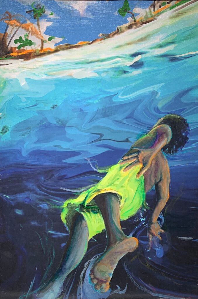 Cascade – Upstream, by Jenny Ma, 2019, acrylic on canvas