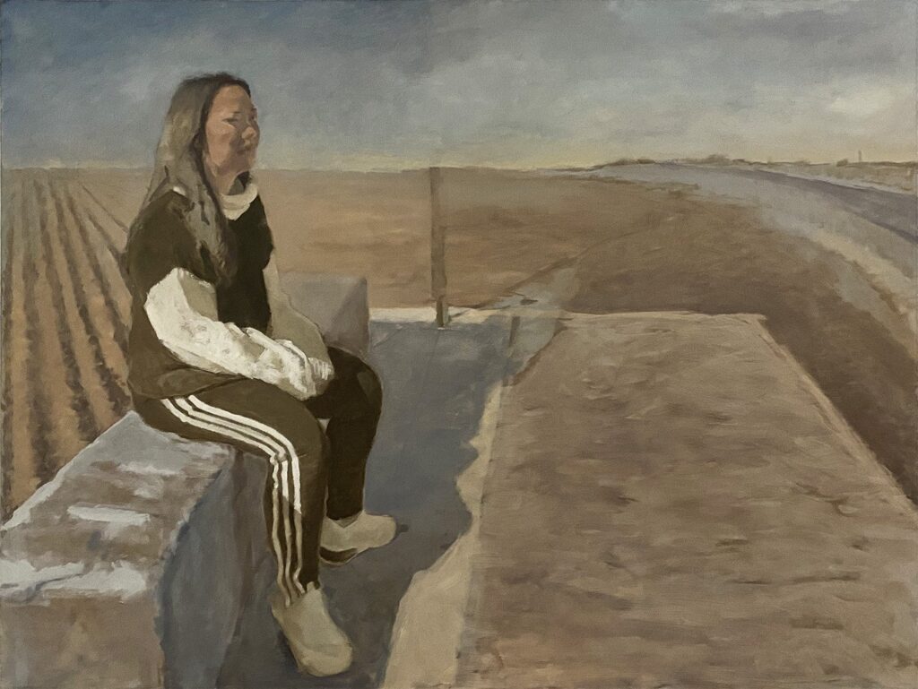 22:10 Going East, by Maggie Macgregor, 2021, oil on canvas