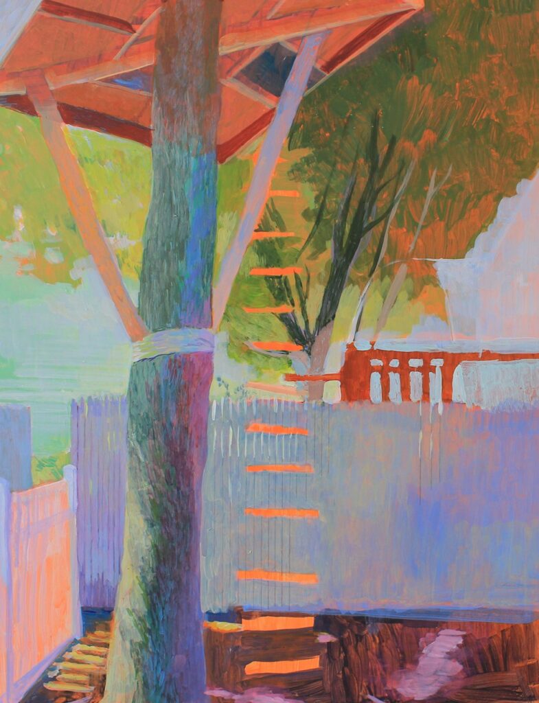 Treehouse, by Maud Madsen, 2020, acrylic on panel