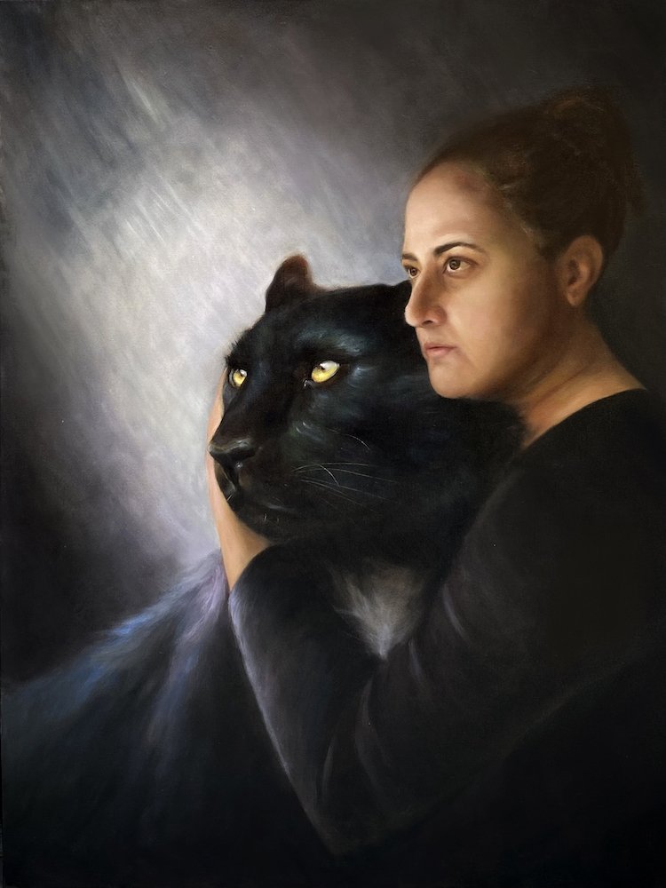 Reunion, by Arwa Mahmoud, 2023, oil on cavnas
