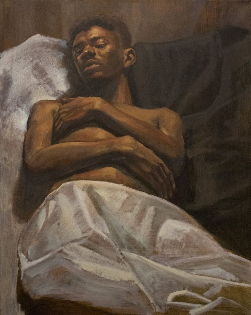 Contained, by Kirubel Mandefro, 2022, oil on canvas