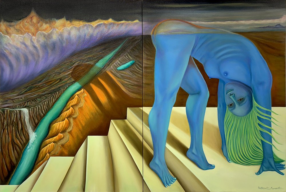 Head in the Cloud, by Hathairat Maneerat, 2024, oil on canvas