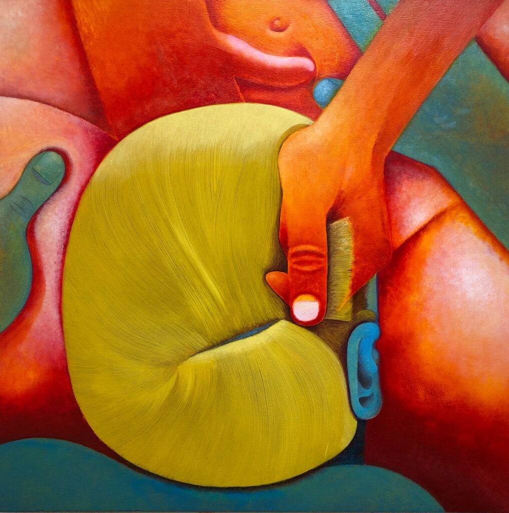 Untitled 5, by Isaac Mann, 2018, oil on canvas over panel