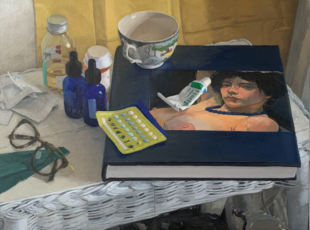 Nightstand, by Victoria Martinotti, 2020, oil on canvas