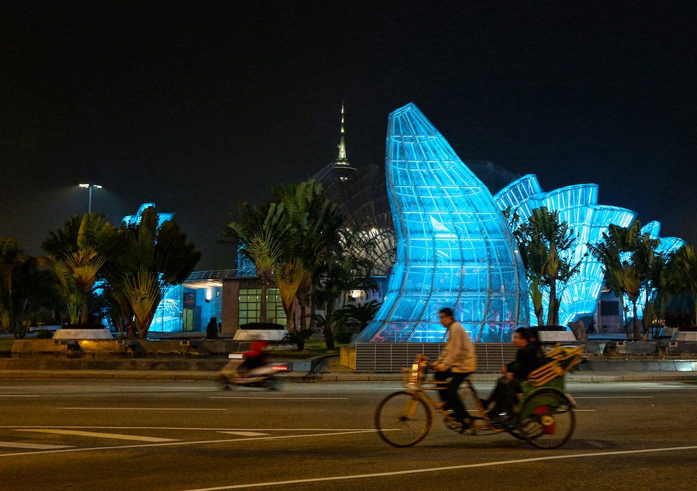 Pedicab Ride into Central Macau, by Mary Beth Kratsas, 2013, photograph