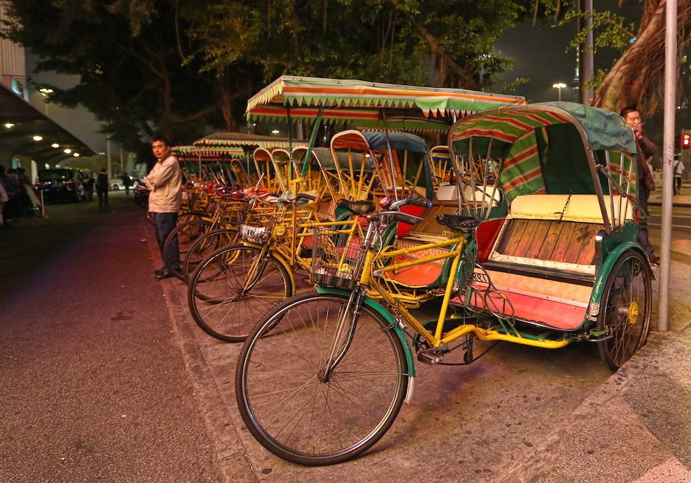 Pedicabs in Macau, by Mary Beth Kratsas, 2013, photograph