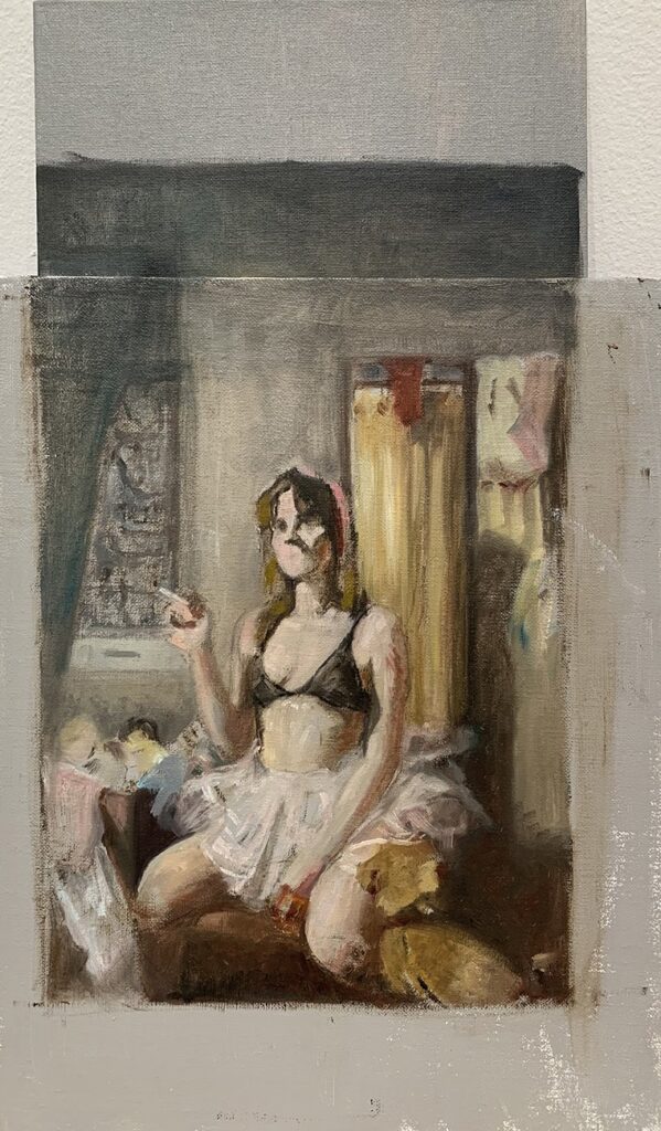 Study for Final, by Kathryn Mashevich, 2022, oil on canvas panel