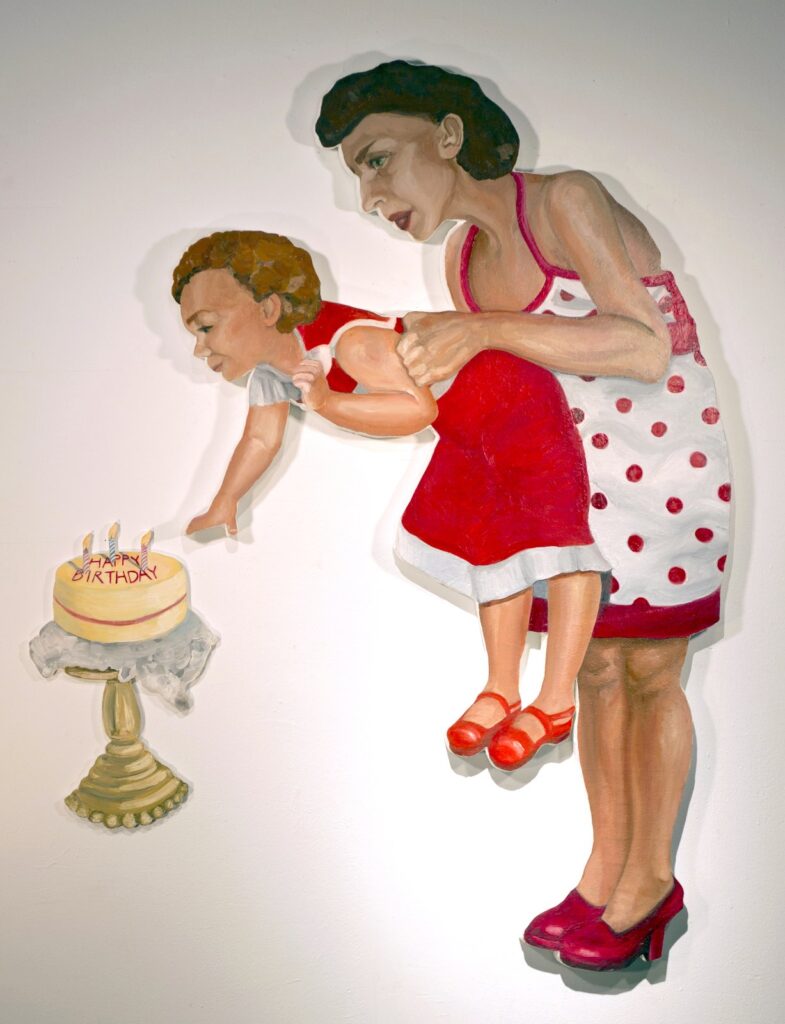 Motherhood, by Maya Mason, 1955, Oil on canvas on panel