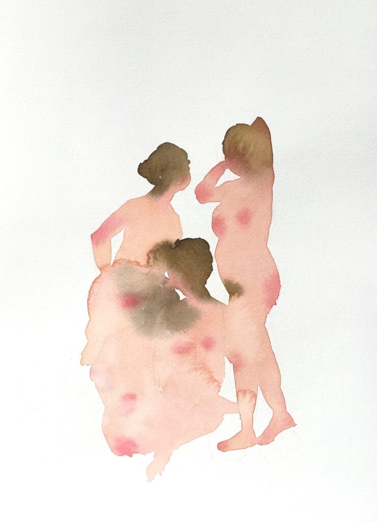 Self-Portrait, by Ayumi Matsuba, 2017, watercolor on paper