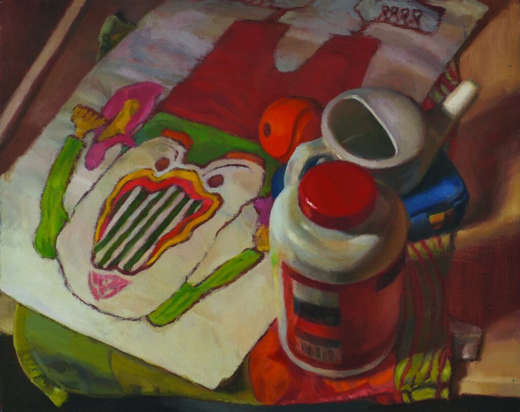 Self-Portrait, by Tom Matt, 2018, oil on Dibond