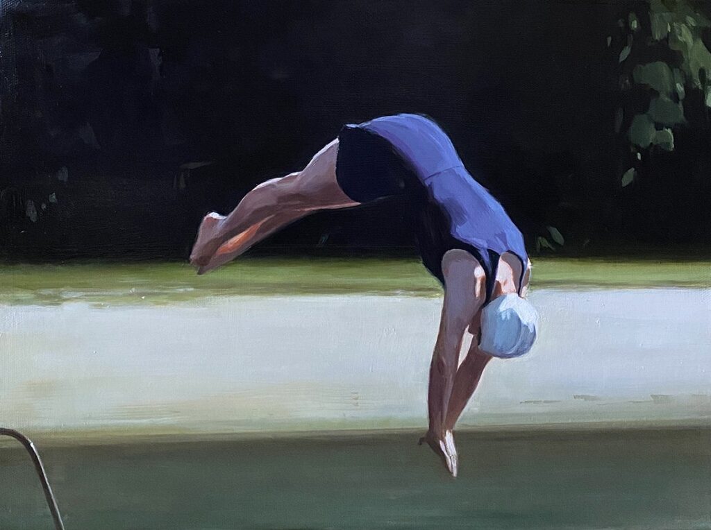 The Diver, by Elisabeth McBrien, 2021, oil on canvas