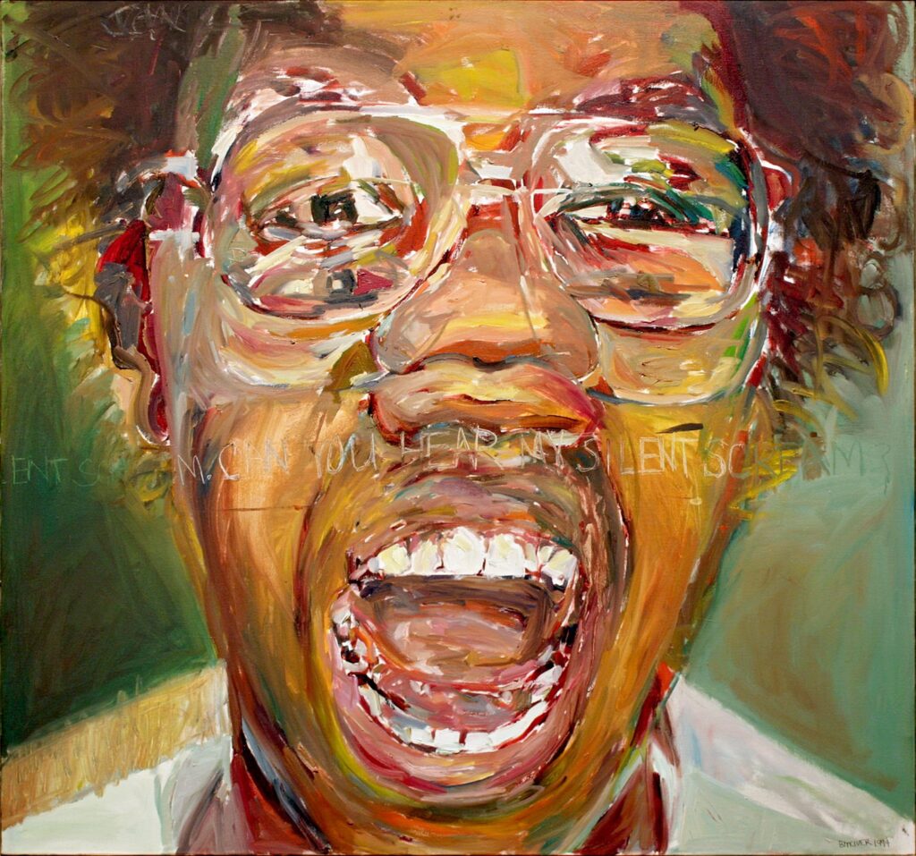 Can You Hear My Silent Scream?, by Beverly McIver, 2004, oil on canvas