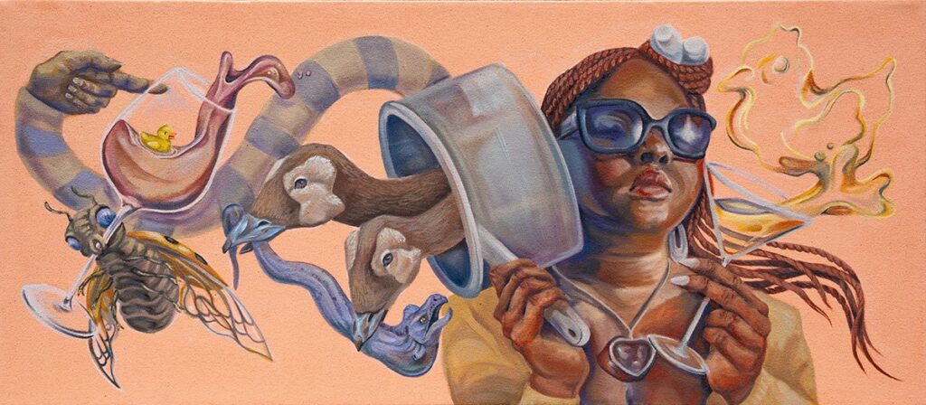 Buzz and Buzz, by Kylie McLaughlin, 2023, oil on canvas