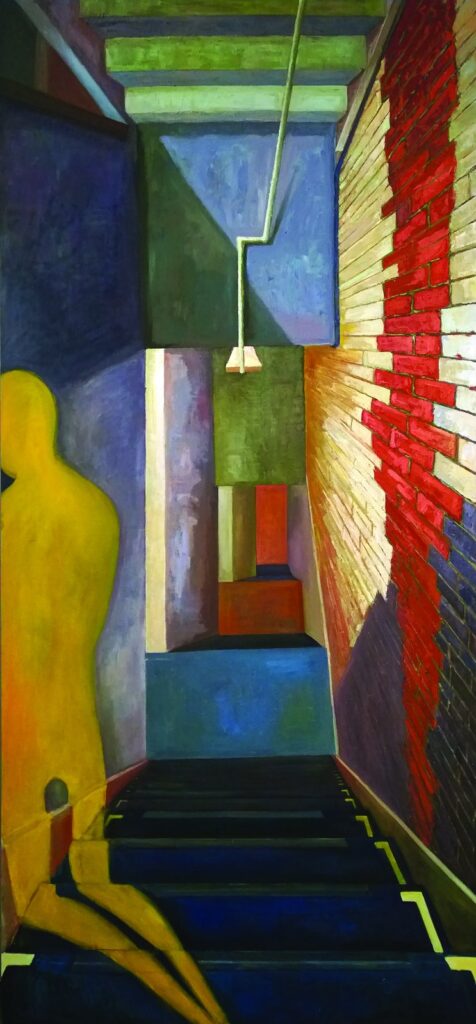Down the Up Staircase, by Ge Mei, 2014, Oil on linen