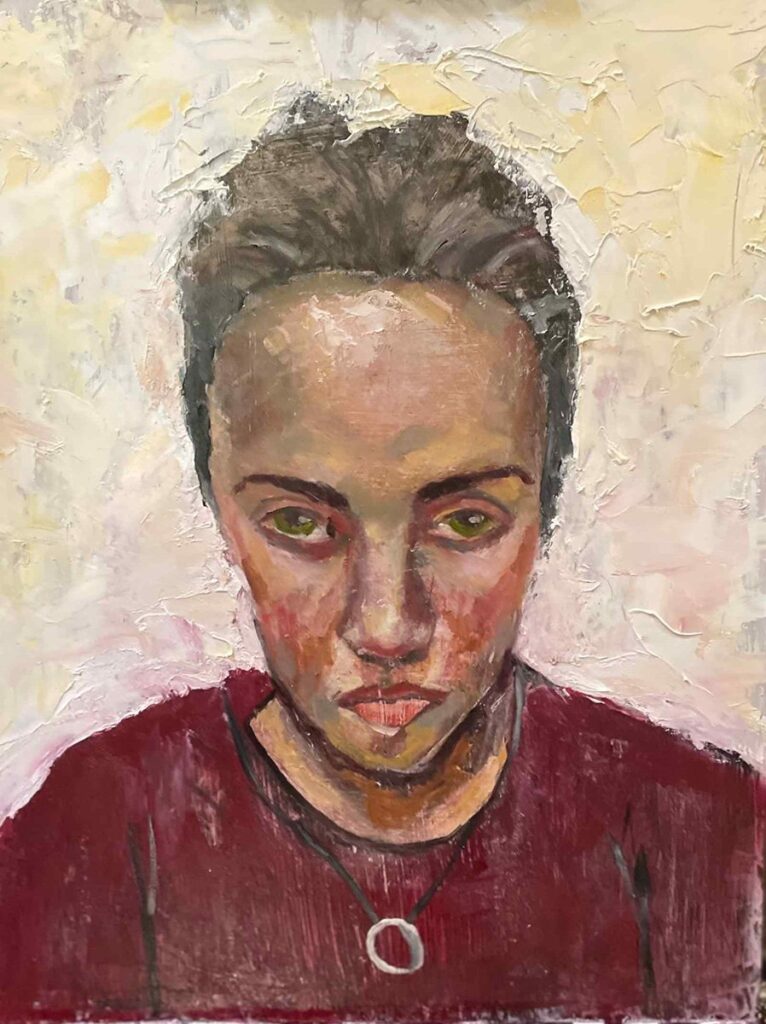 Chica, by John Mellencamp, 2022, oil on Masonite