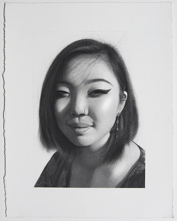 Anna Park, by Luisiana Mera, 2020, charcoal on paper