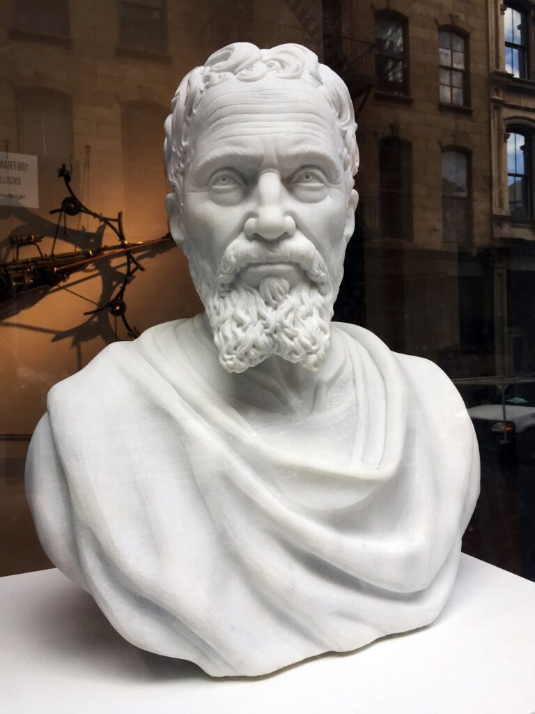 by Precision Stone Inc, marble is Statuary Michelangelo which is from the same Italian quarry Michelangelo used in