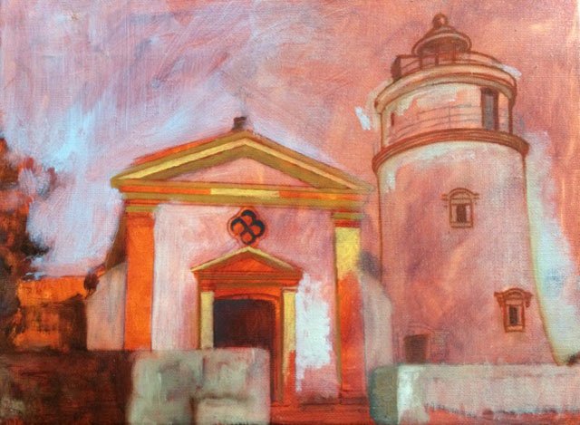 Guia Fortress and Lighthouse, by Mike Smith, 2013, oil on canvas