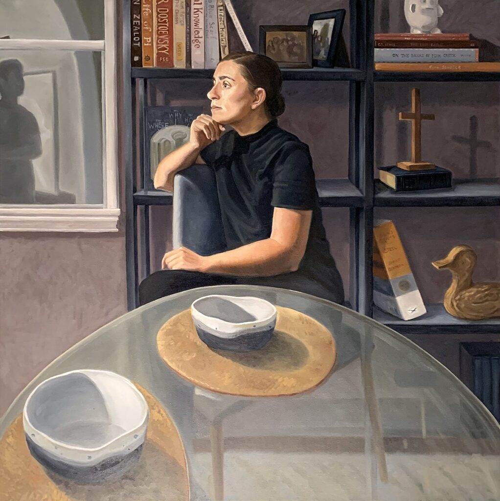 Self-Portrait, by Erin Miller, 2019, oil on canvas