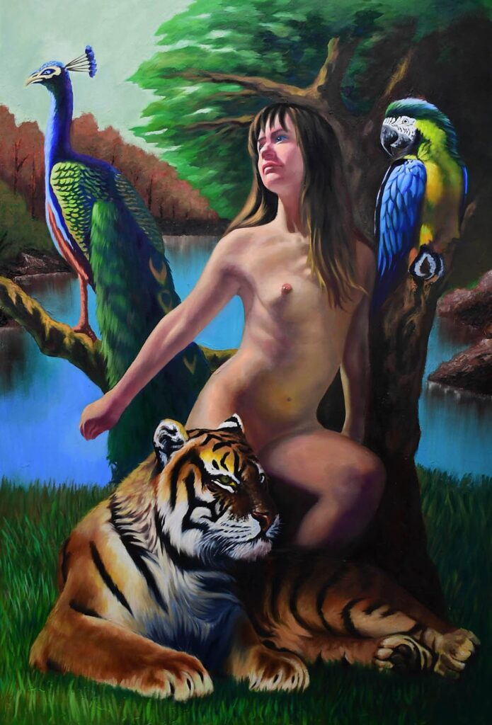 Human and Nature-Paradise 1, by KyungTae Min, 2016, Oil on canvas