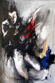 Dark Quiet, by Mina Azarmand, 2005, acrylic and pastel on canvas