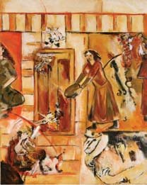 Seventh Sky, by Mitra Kavian, 2006, mixed media on canvas
