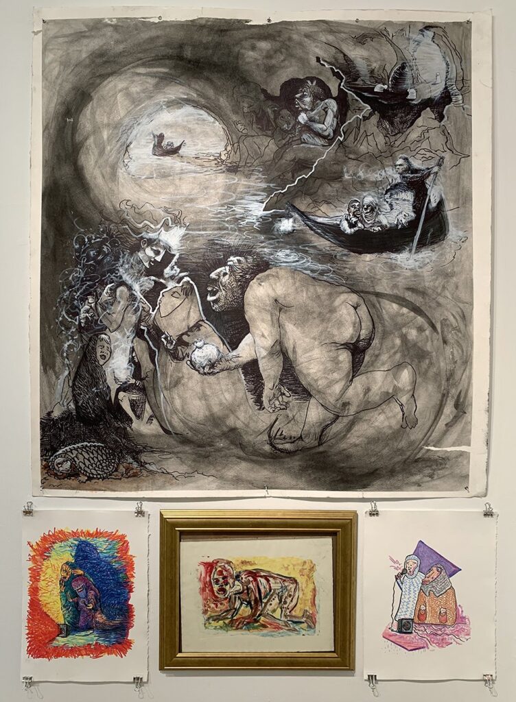 Hominid Migration Patterns, by Evan Modzelewski, 2019, mixed media